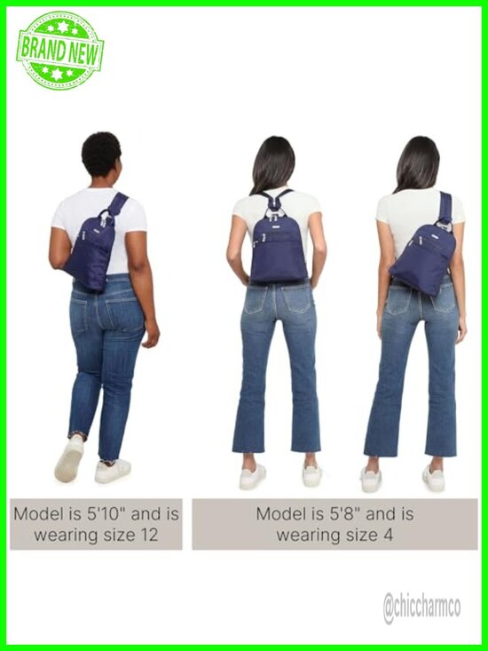 Baggallini Essential Mini Convertible Backpack Purse with RFID Blocking